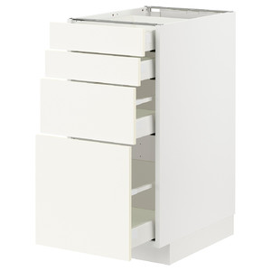 METOD / MAXIMERA Base cab 4 frnts/4 drawers, white/Vallstena white, 40x60 cm