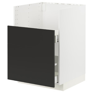 METOD / MAXIMERA Base cabinet f TALLSJÖN, white/Nickebo matt anthracite, 60x60 cm