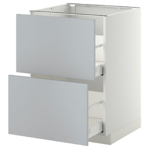 METOD / MAXIMERA Base cb 2 fronts/2 high drawers, white/Veddinge grey, 60x60 cm