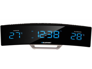 Clock Radio with In- & Outdoor Temperature CR12BK FM Alarm Clock