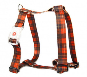 Matteo Dog Harness Guard LED Buckle 20mm, Tartan