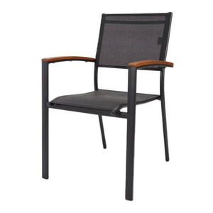 Garden Armchair with Wooden Armrests Toscana, anthracite
