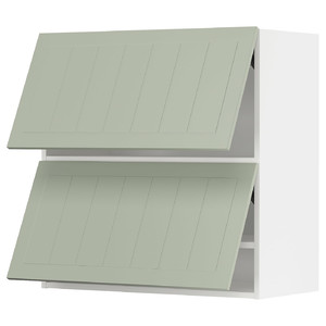 METOD Wall cabinet horizontal w 2 doors, white/Stensund light green, 80x80 cm