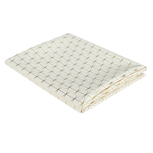 Tablecloth Geometric Dore 140x250cm, white/gold