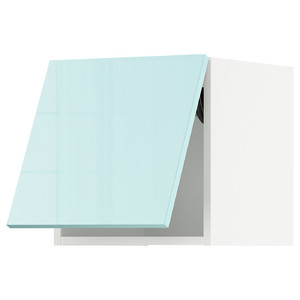 METOD Wall cabinet horizontal, white Järsta, high-gloss light turquoise, 40x40 cm
