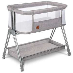 Lionelo Co-Sleeper Cot & Free-standing Cot 2in1 Luna Grey Concrete 0+