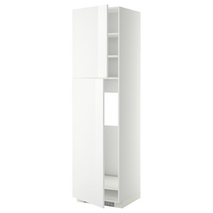 METOD High cabinet for fridge w 2 doors, white/Ringhult white, 60x60x220 cm