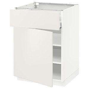 METOD / MAXIMERA Base cabinet with drawer/door, white/Veddinge white, 60x60 cm