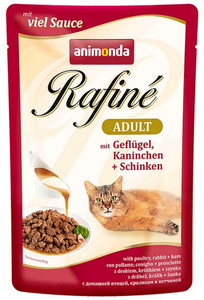 Animonda Rafiné Adult Cat Food with Poultry, Rabbit & Ham 100g