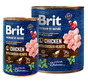 Brit Premium By Nature Chicken & Hearts Dog Food Can 400g