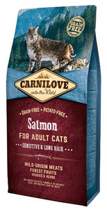 Carnilove Cat Salmon Sensitive & Long Hair Dry Food 6kg