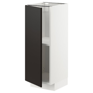 METOD Base cabinet with shelves, white/Kungsbacka anthracite, 30x37 cm