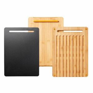 Fiskars Functional Form Bamboo Cutting Board Set, 3 pack