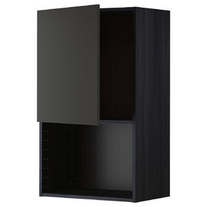 METOD Wall cabinet for microwave oven, black/Nickebo matt anthracite, 60x100 cm