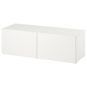 BESTÅ Shelf unit with doors, white/Laxviken white, 120x42x38 cm
