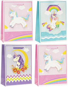 Gift Bag Unicorn 180x230 12pcs, assorted patterns