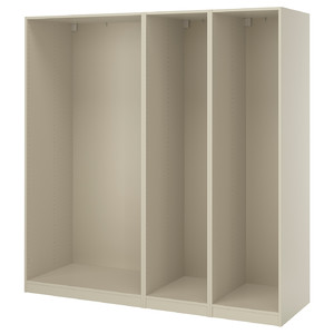 PAX 3 wardrobe frames, grey-beige, 200x58x201 cm