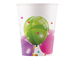 Paper Cups Sparkling Balloons 200ml 8pcs