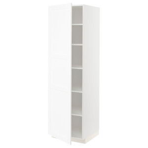 METOD High cabinet with shelves, white Enköping/white wood effect, 60x60x200 cm