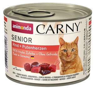 Animonda Carny Senior Cat Food Beef & Turkey Hearts 200g