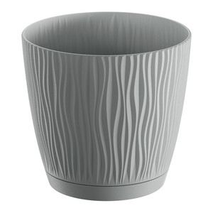 Plant Pot with Saucer Sandy 18.8 cm, grey