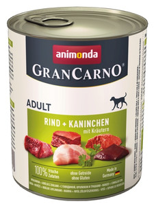 Animonda GranCarno Adult Beef, Rabbit & Herbs Dog Wet Food 800g