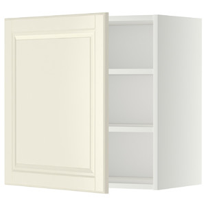 METOD Wall cabinet with shelves, white/Bodbyn off-white, 60x60 cm