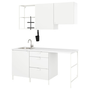 ENHET Kitchen, white, 183x63.5x221 cm