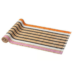 MÄVINN Table-runner, banana fibre/stripe pattern, 35x130 cm