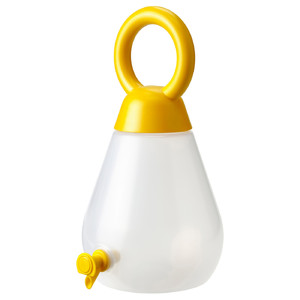 PILLERSTARR Jar with tap, transparent bright yellow, 4 l
