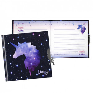 Secret Diary with Lock & Key Unicorn Galaxy