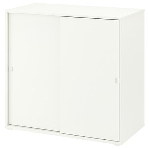VIHALS Cabinet with sliding doors, white 95x47x90 cm