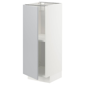 METOD Base cabinet with shelves, white/Veddinge grey, 30x37 cm