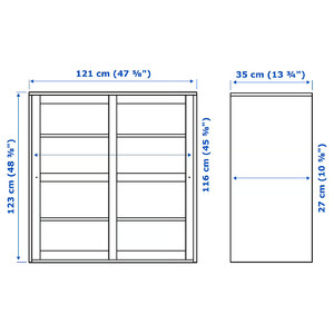 HAVSTA Glass-door cabinet, 121x35x123 cm
