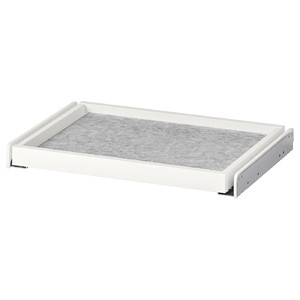 KOMPLEMENT Pull-out tray with drawer mat, white/light grey, 50x35 cm