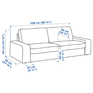 KIVIK 3-seat sofa, Kelinge grey-turquoise