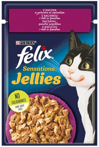 Felix Sensations Duck with Spinach in Jelly Wet Cat Food 85g