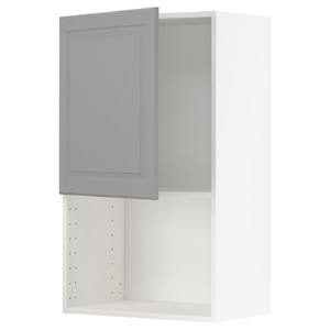 METOD Wall cabinet for microwave oven, white/Bodbyn grey, 60x100 cm