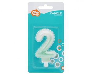 Birthday Candle 2, pearl white-green