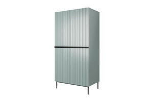 Wardrobe Nicole with Drawer Unit 100 cm, sage, black legs