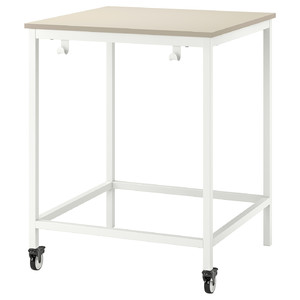 TROTTEN Table, beige/white, 80x80 cm