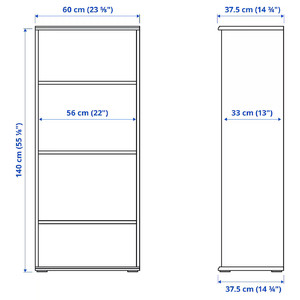 SKRUVBY TV storage combination, black-blue, 216x38x140 cm