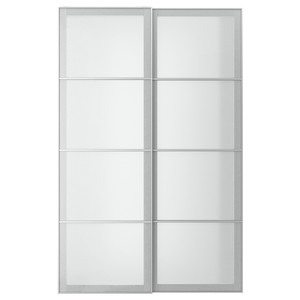 SVARTISDAL Pair of sliding doors, white paper effect, 150x236 cm