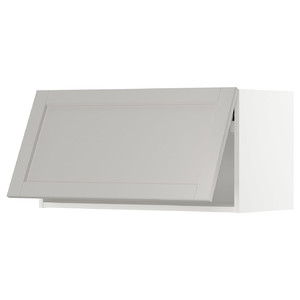 METOD Wall cabinet horizontal, white/Lerhyttan light grey, 80x40 cm