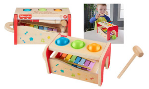 Fisher-Price Wood Toddler Toy Pound & Tap Bench Xylophone HXT88 18m+