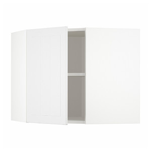 METOD Corner wall cabinet with shelves, white/Stensund white, 68x60 cm