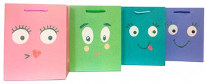 Gift Bag Smily Face 26x32x10, 12pcs, assorted patterns