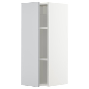METOD Wall cabinet with shelves, white/Veddinge grey, 30x80 cm