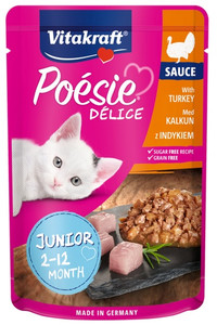Vitakraft Poesie Deli Sauce Junior Turkey Wet Cat Food 85g