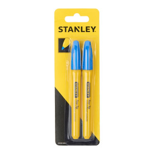 Stanley Blue Fine Tip Permanent Marker Pen, Pack of 2
